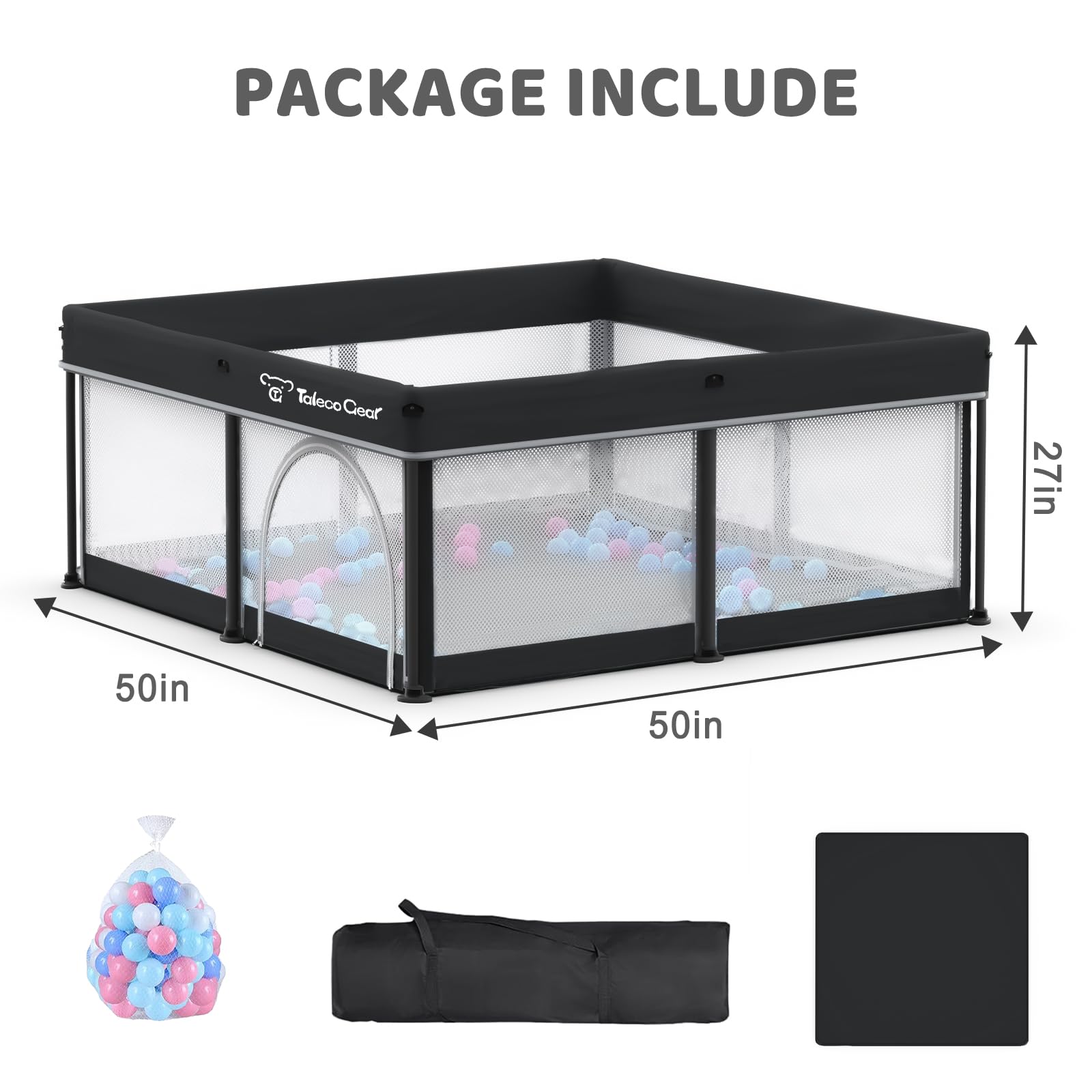 Yozoia Taleco Gear portable travel case helps transport and store the playpen.