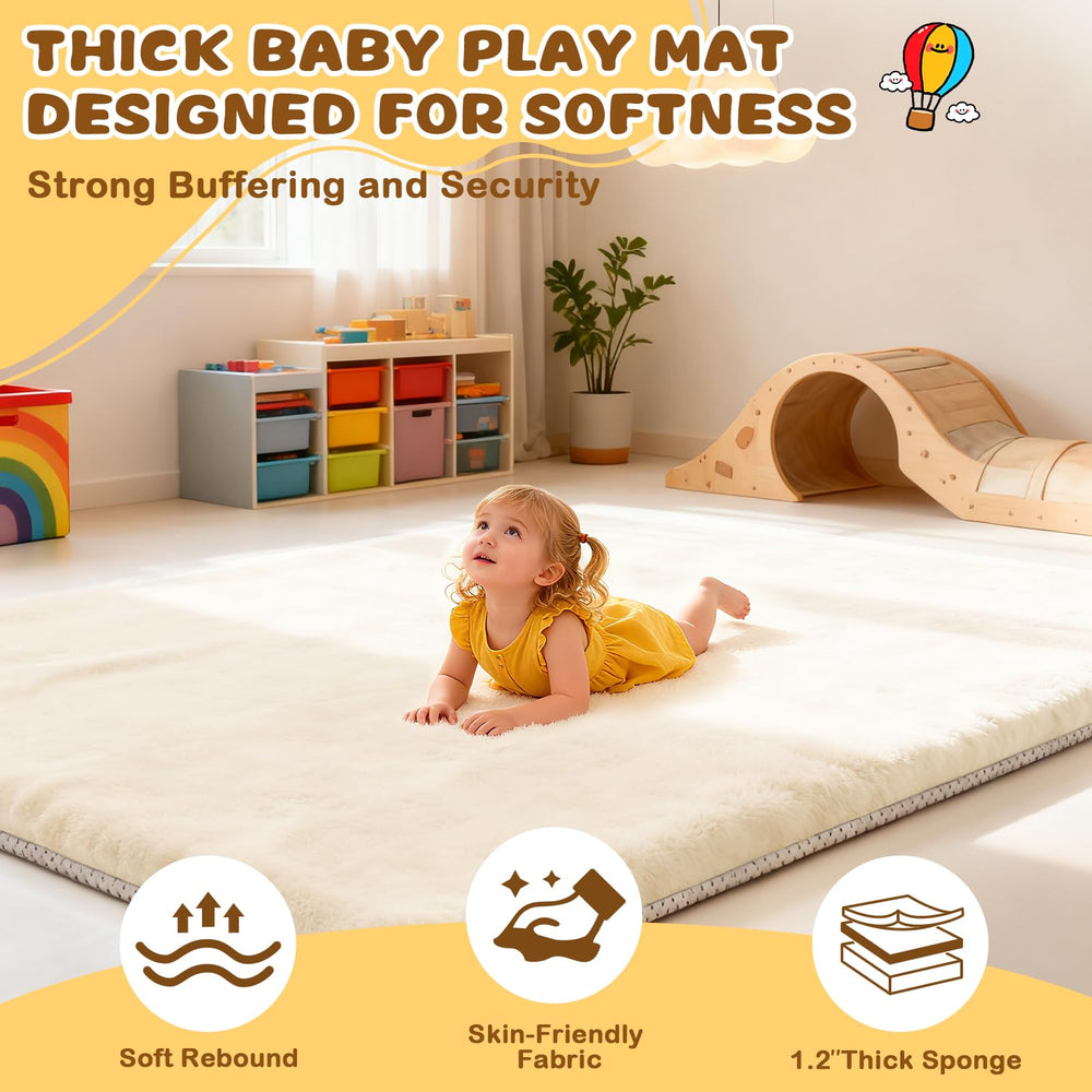 Yozoia Thick Baby Play Mat foam closeup highlighting dense, supportive padding.