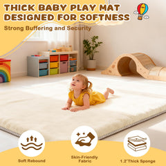 Yozoia Thick Baby Play Mat foam closeup highlighting dense, supportive padding.