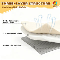 Yozoia Thick Baby Play Mat foam detail showing 1.2-inch thickness for soft landings.