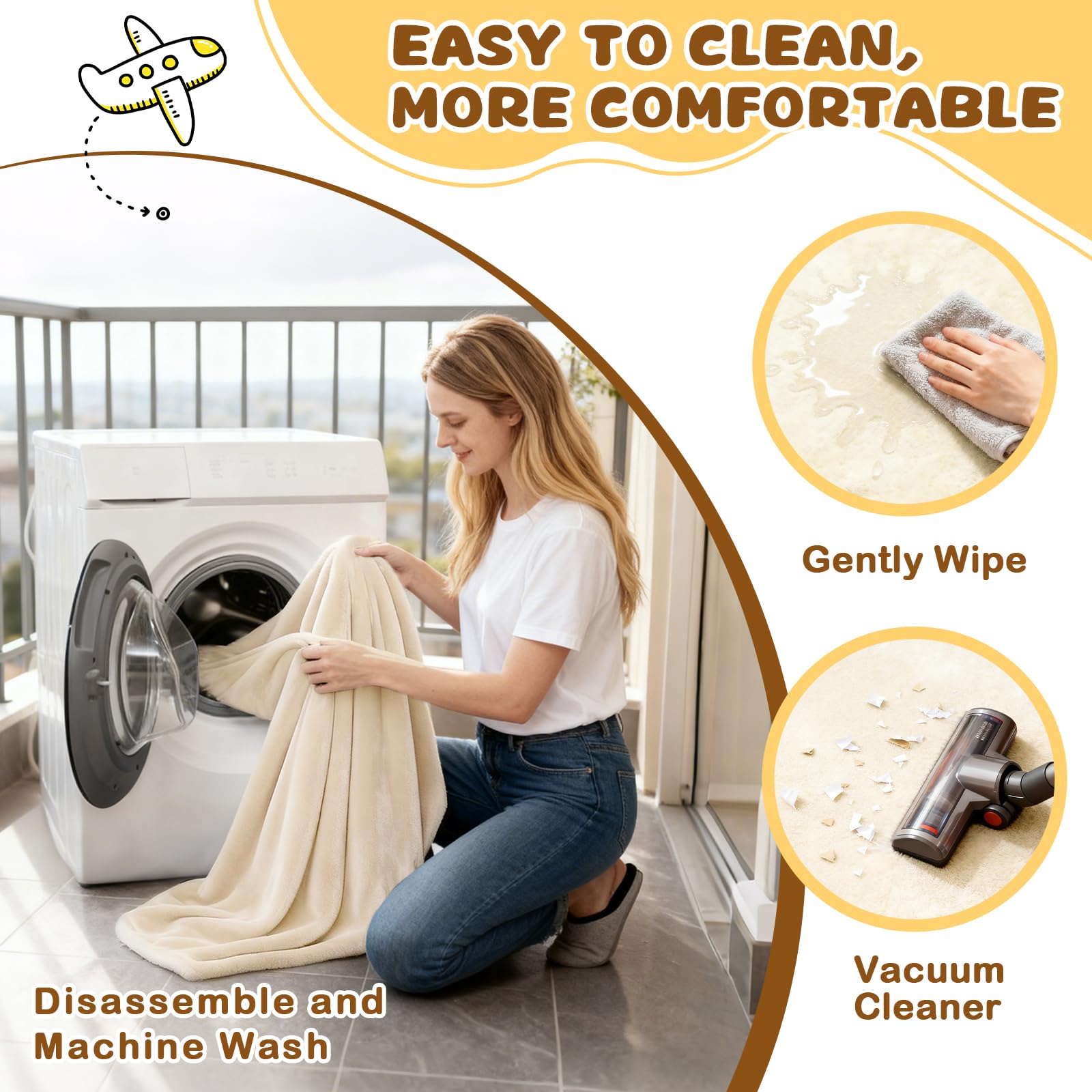 Yozoia Thick Baby Play Mat removable cover for easy laundering after messes.