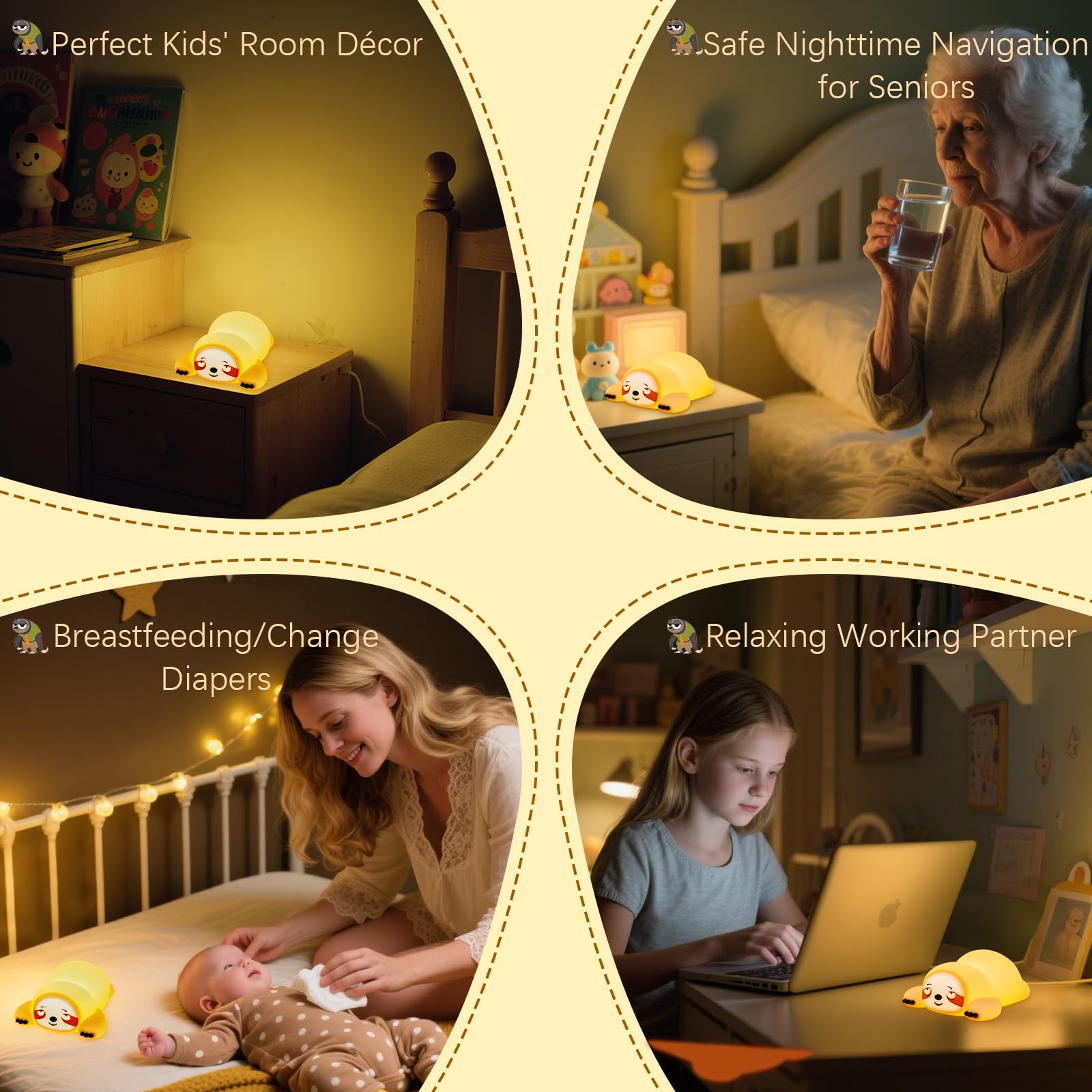 YR YRHH-PET durable silicone night light BPA-free and safe for kids