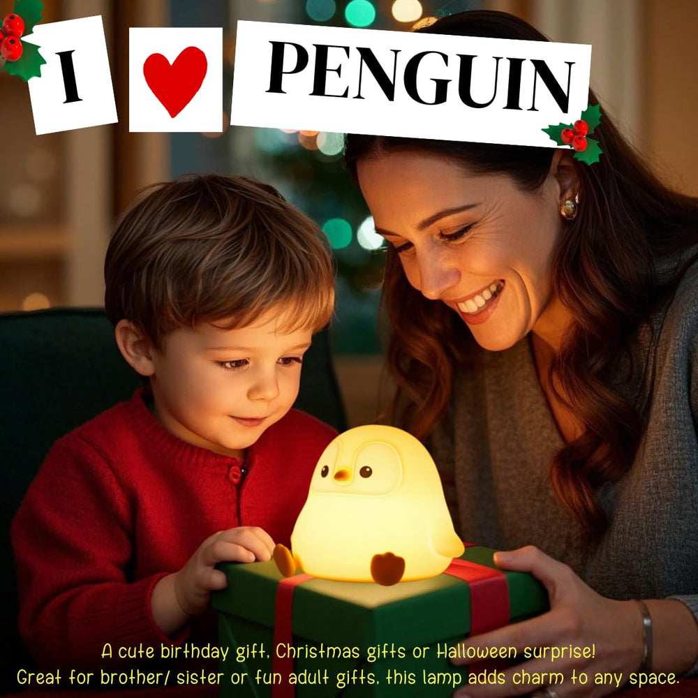 YR YRHH-PET penguin night light is BPA-free silicone, safe for children.