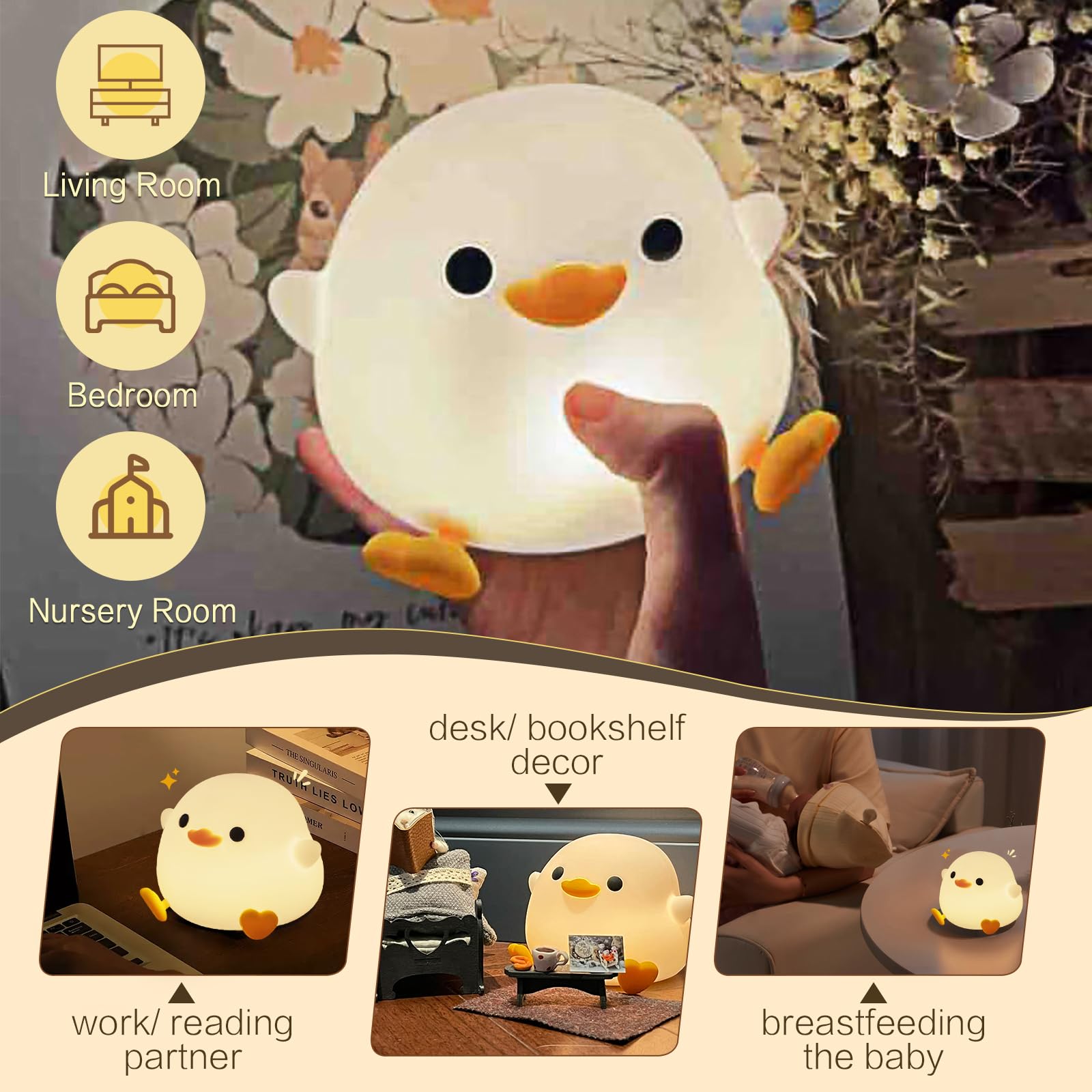 YR YRHH-PET rechargeable night lamp runs long on a single charge.