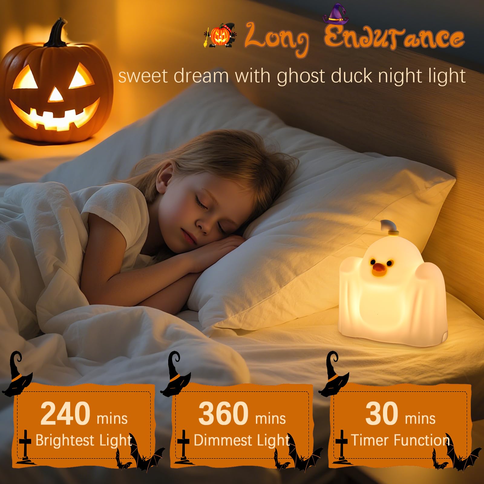 YR YRHH-PET soft silicone ghost-duck lamp is durable for busy rooms