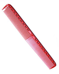 YS Park 335 Fine Cutting Comb Extra Long Red, front view for precise long-cutting control.