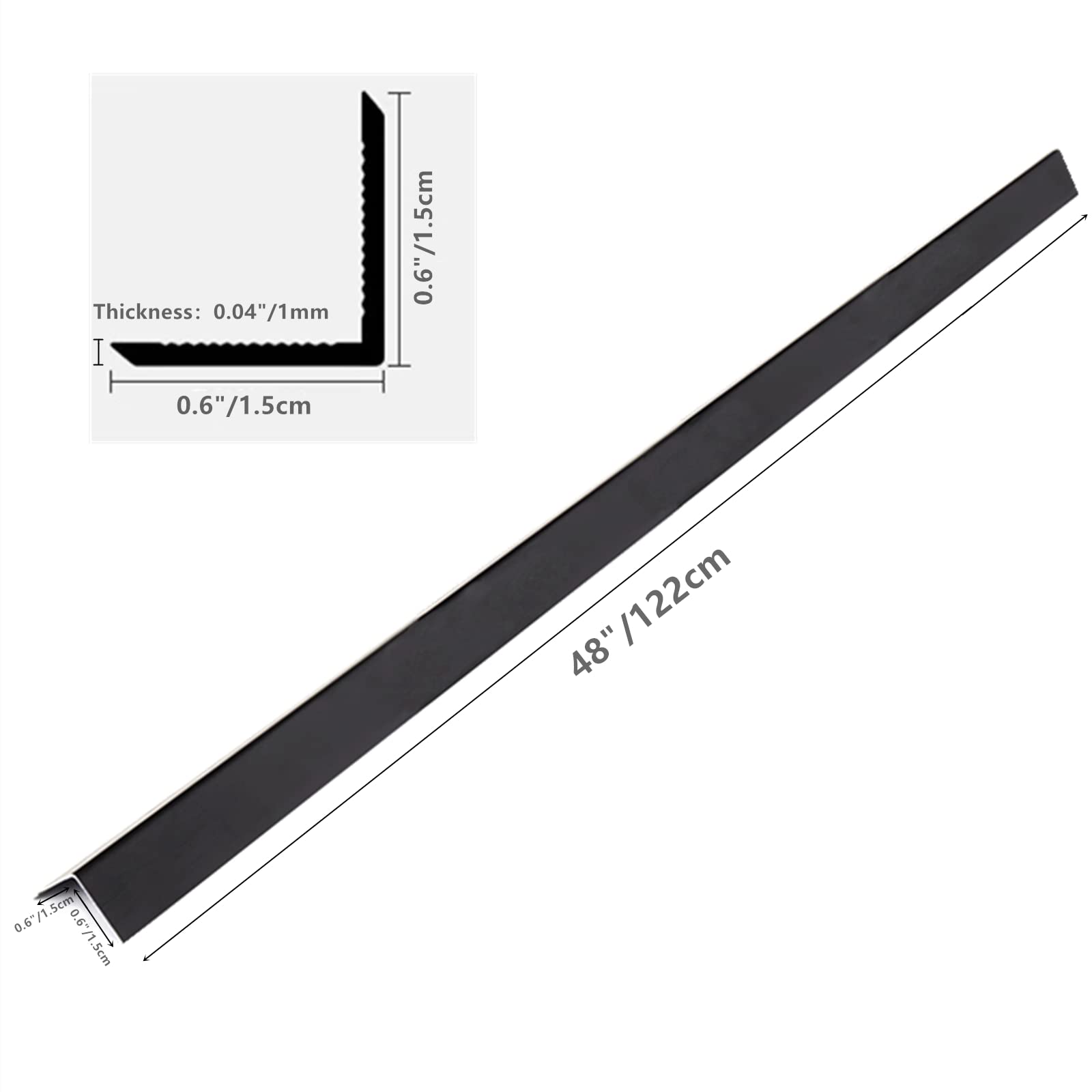 YSDK black corner guard ready for wall installation.