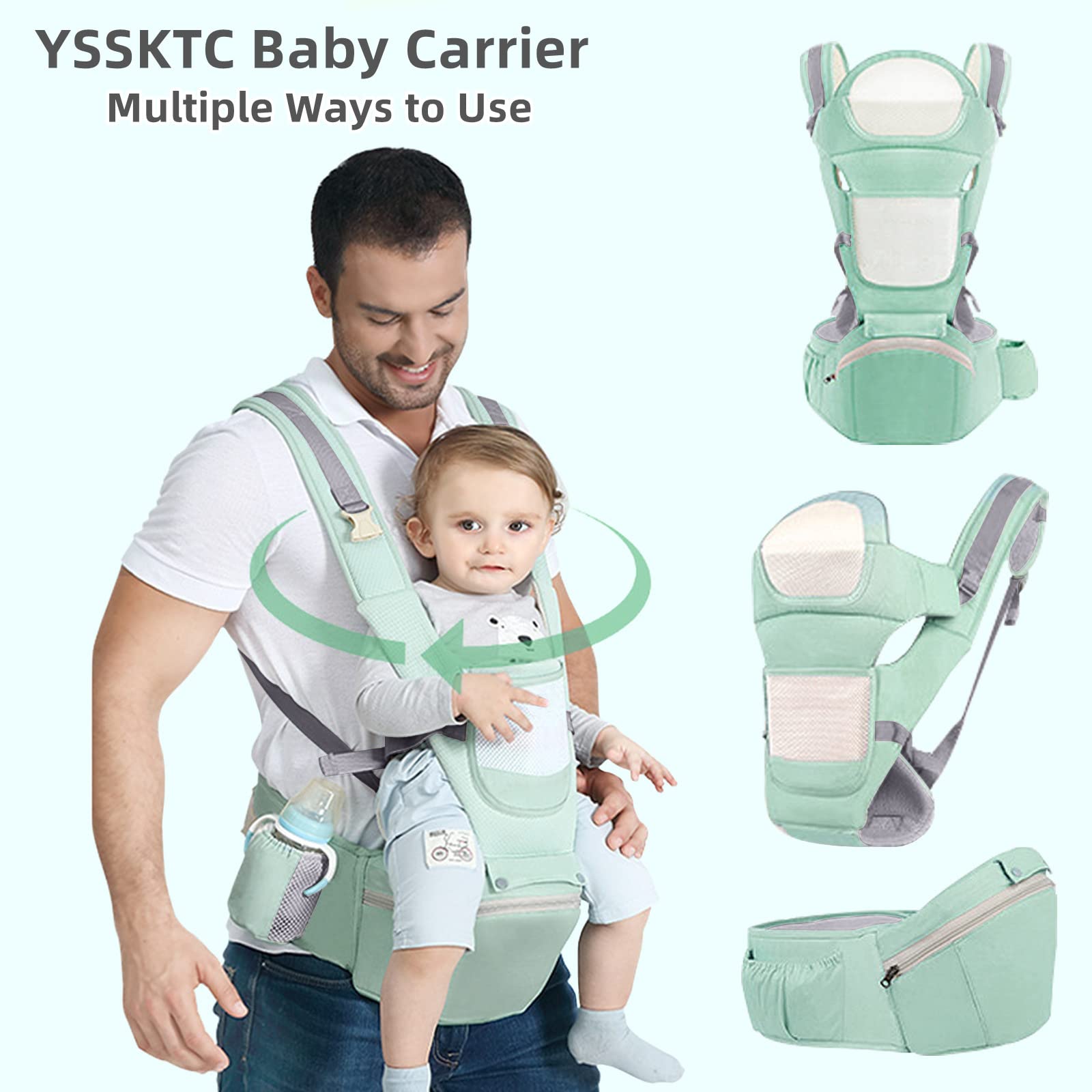 YSSKTC hip-seat and waistband provide secure weight distribution during wear.