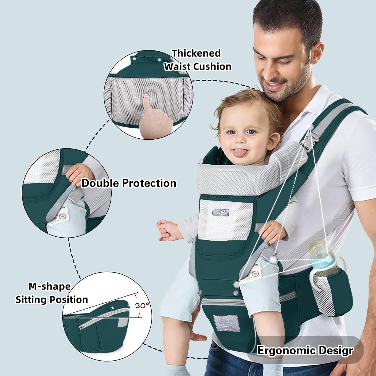 YSSKTC Breathable cotton and mesh keep baby comfortable.