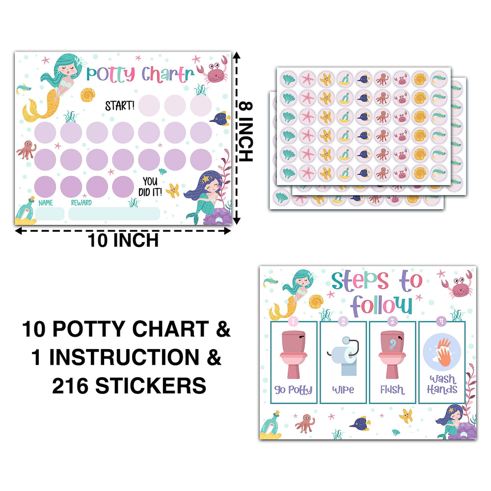 YSTEP Mermaid 216 round stickers boost motivation during potty training.