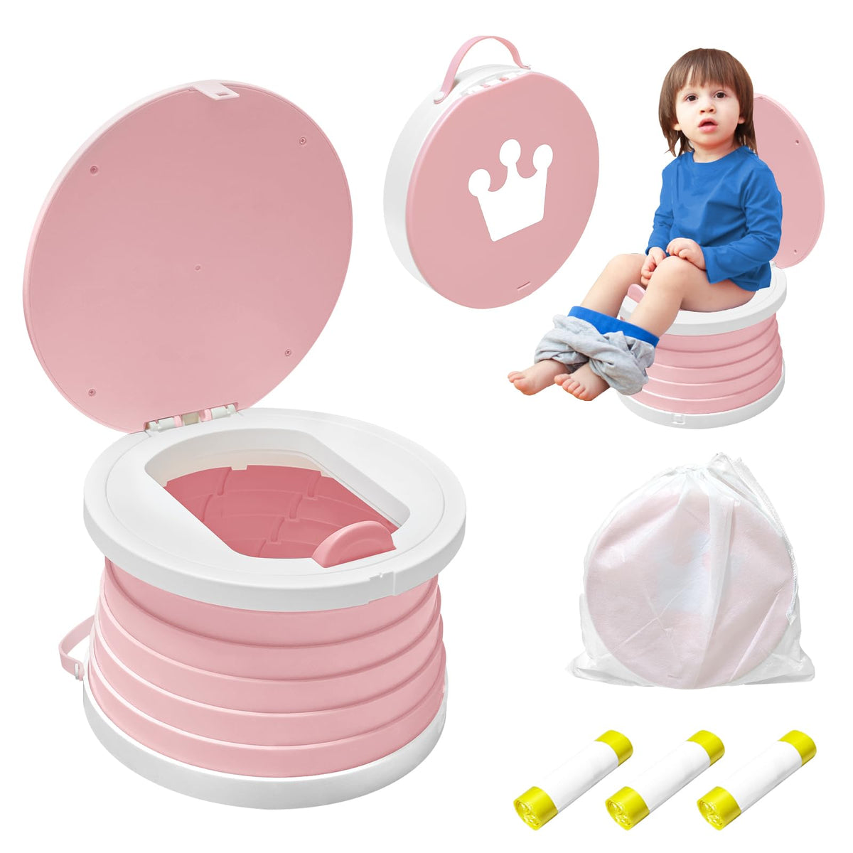Yszawmx portable potty folded compact for travel and storage