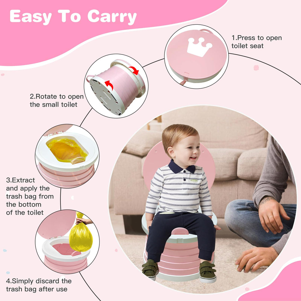 Yszawmx portable potty three cleaning bags included for mess free trips