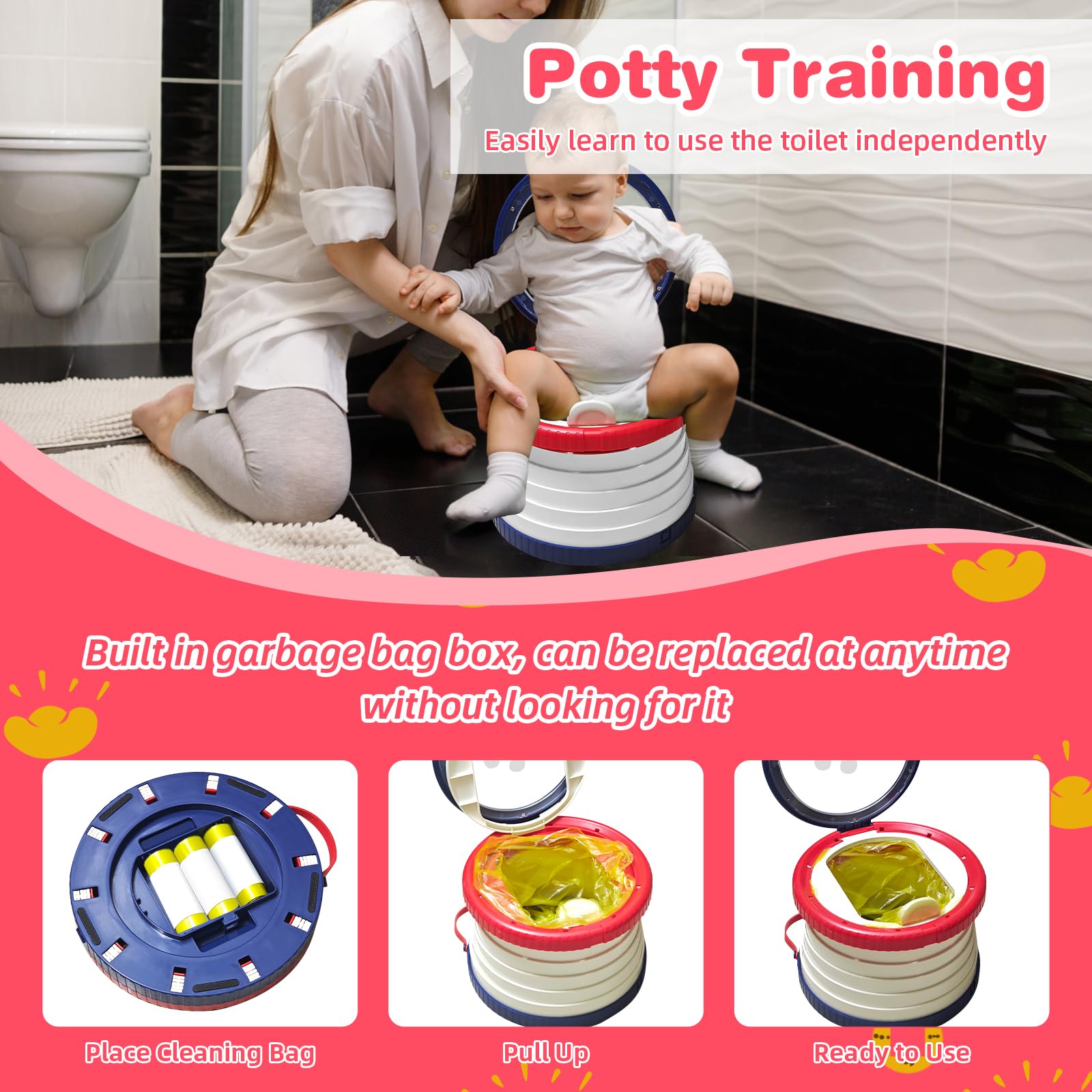 Yszawmx portable potty in its travel bag for easy transport.