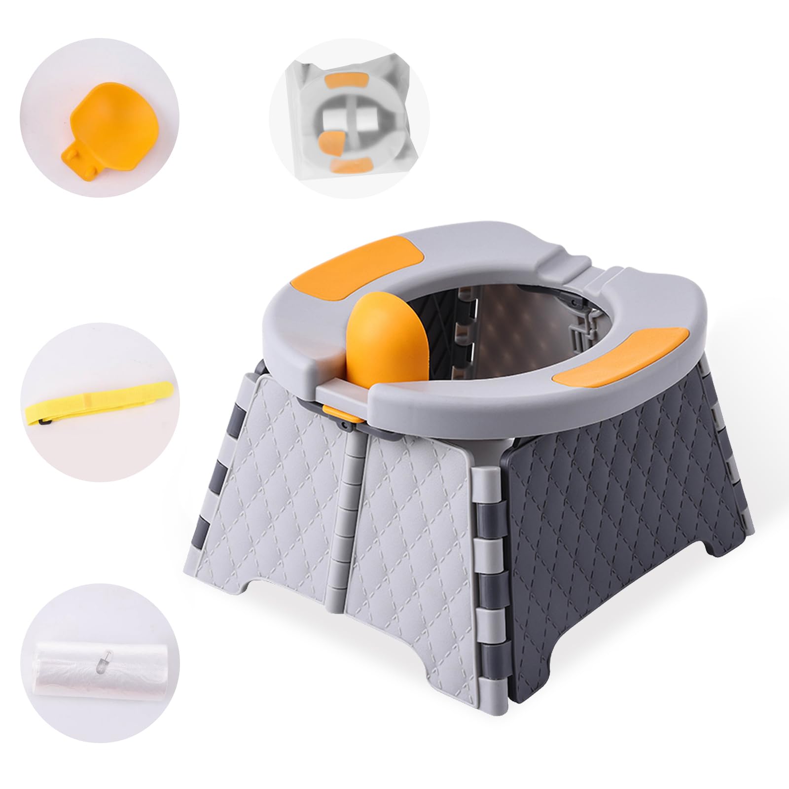 Yszawmx portable potty travel seat extended shows sturdy foldable design for quick on-the-go use