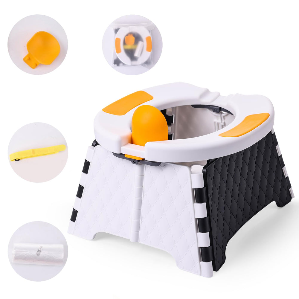 Yszawmx portable potty travel seat open for quick on-the-go bathroom use.