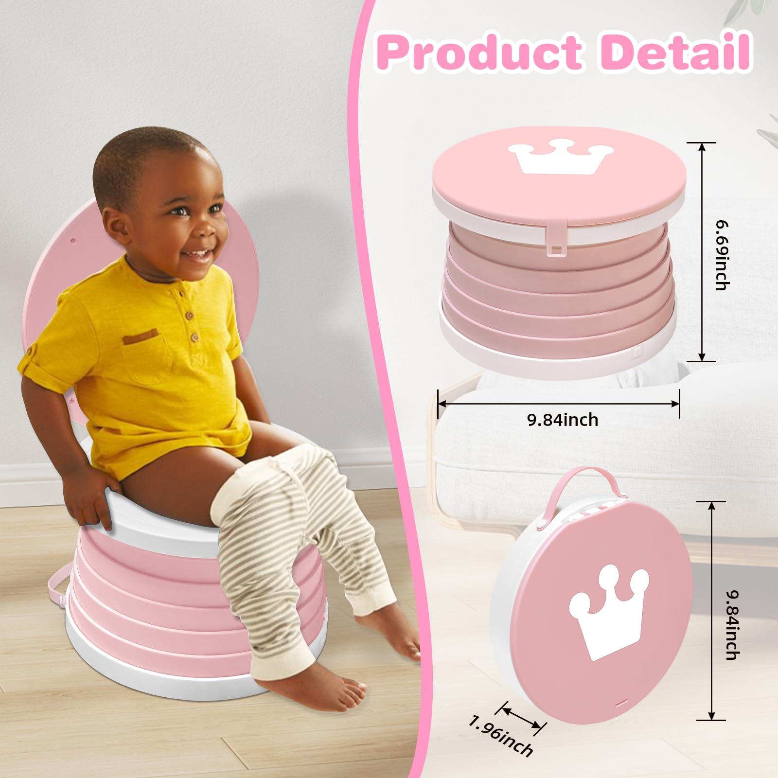 Yszawmx portable potty unfolded in use ready for toddlers