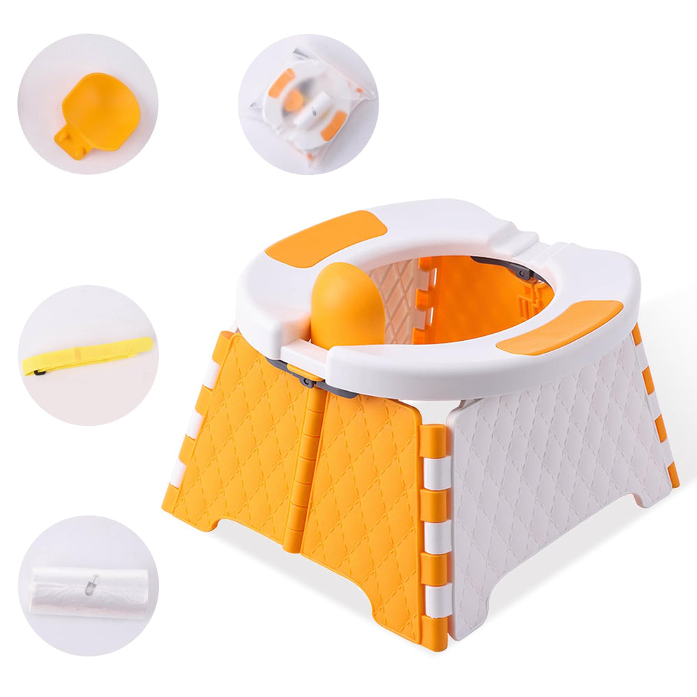 Yszawmx portable toddler potty folded for travel, compact and easy to carry.