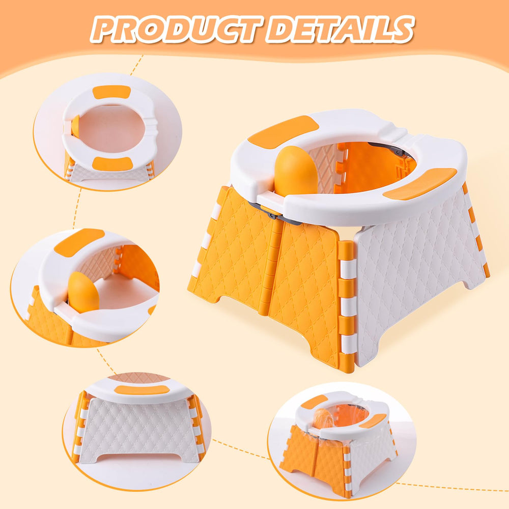 Yszawmx toddler potty orange in travel bag ready for outdoor adventures.