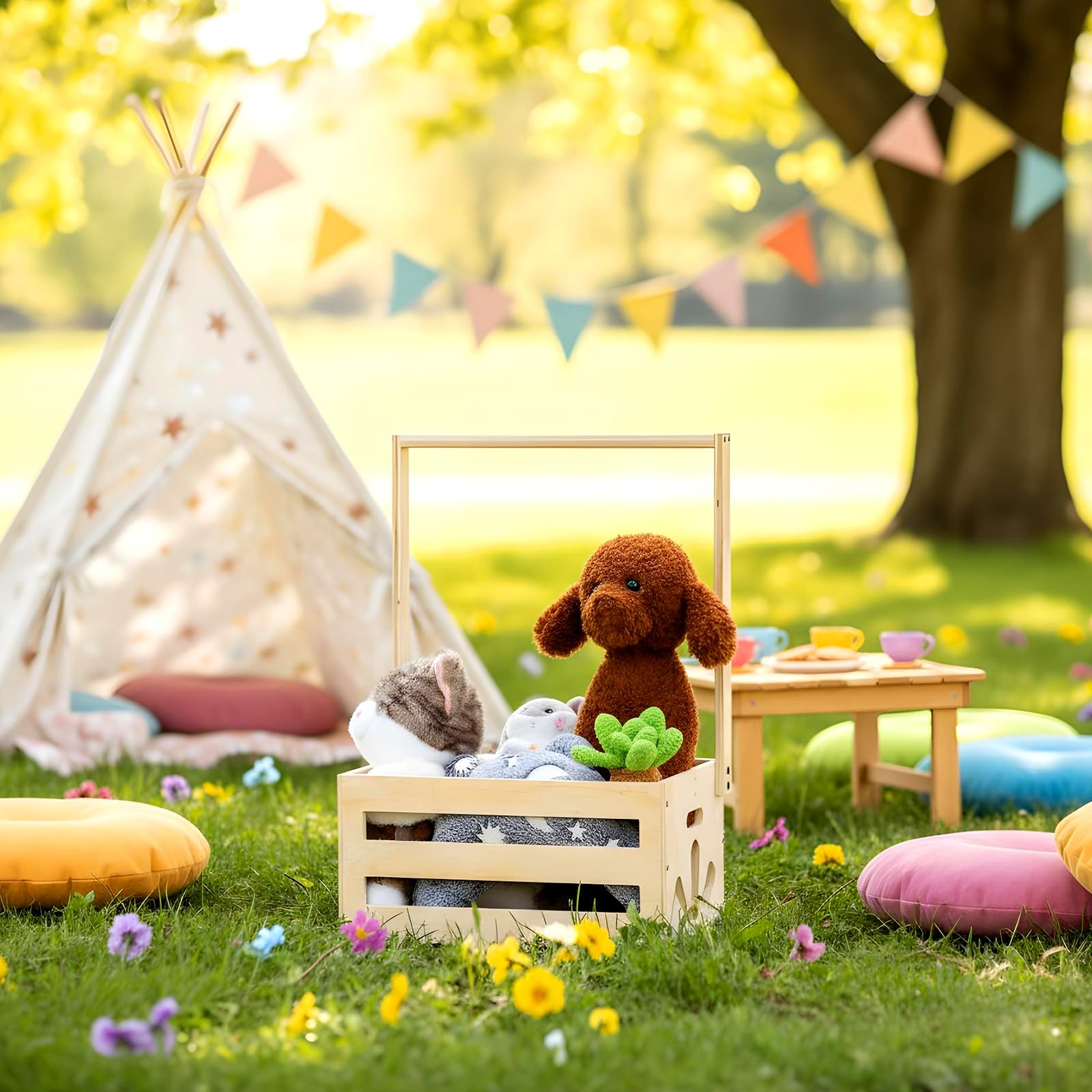 Yuanan wooden baby shower crate closet packaging contents shows complete assembly kit.