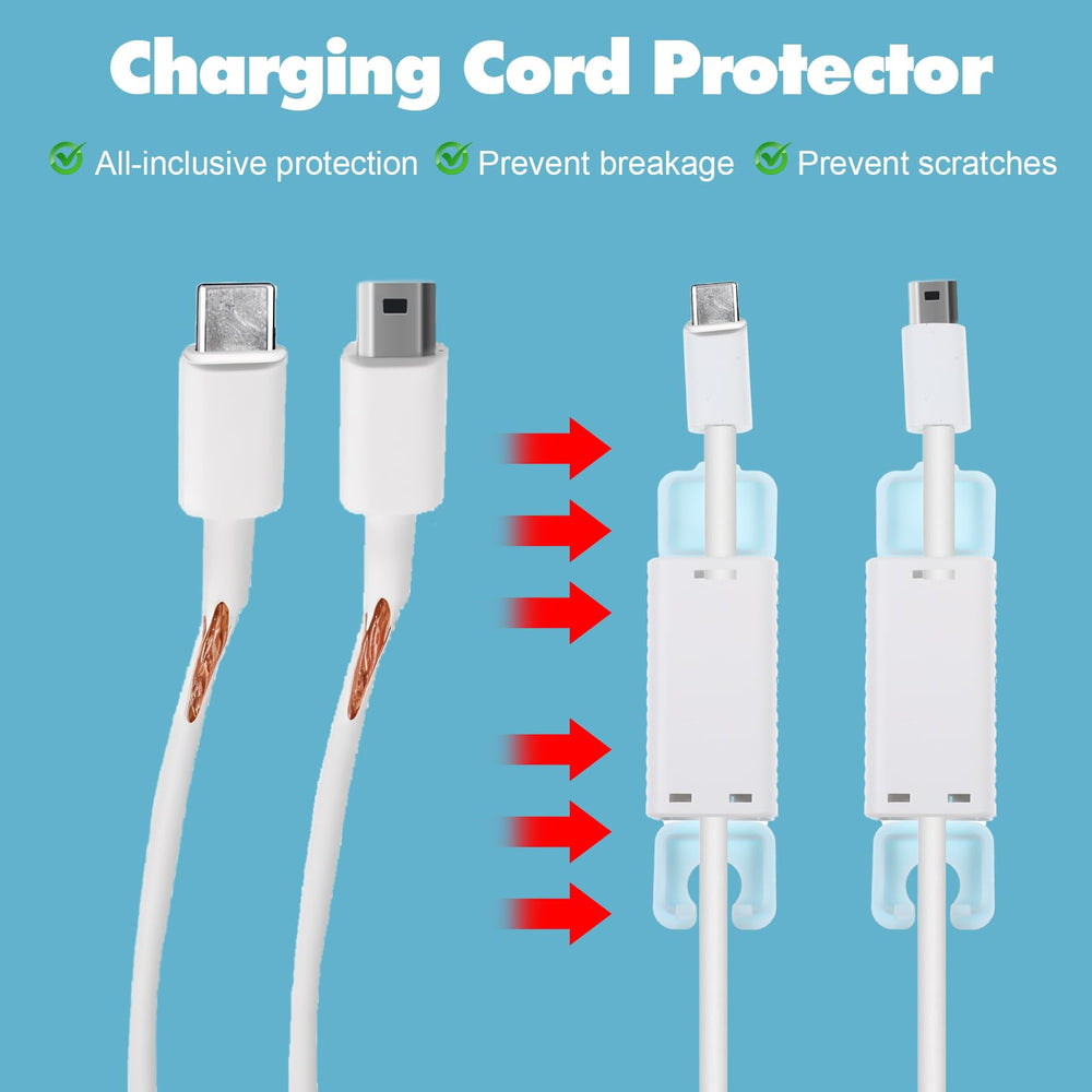 Yuanchu cord protector on USB cable with snap-on design for quick installation.