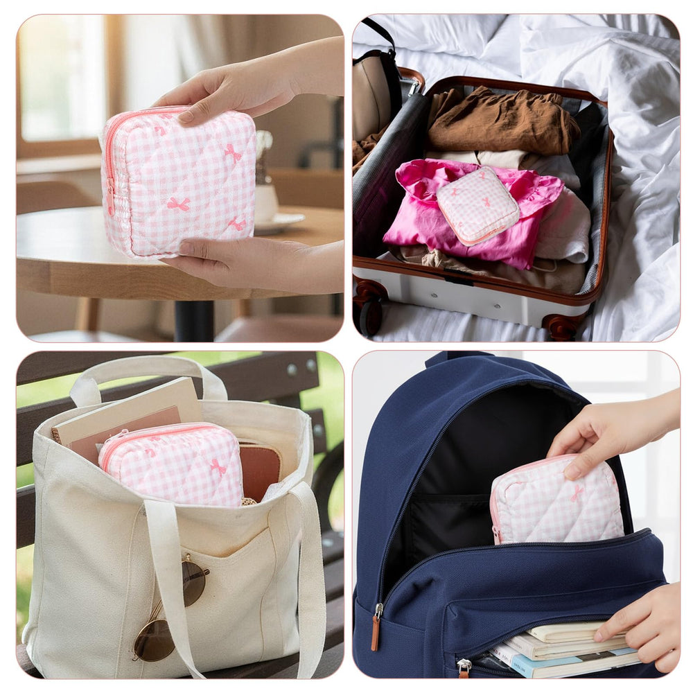 Yuanchu period bag pink soft durable polyester for everyday use.