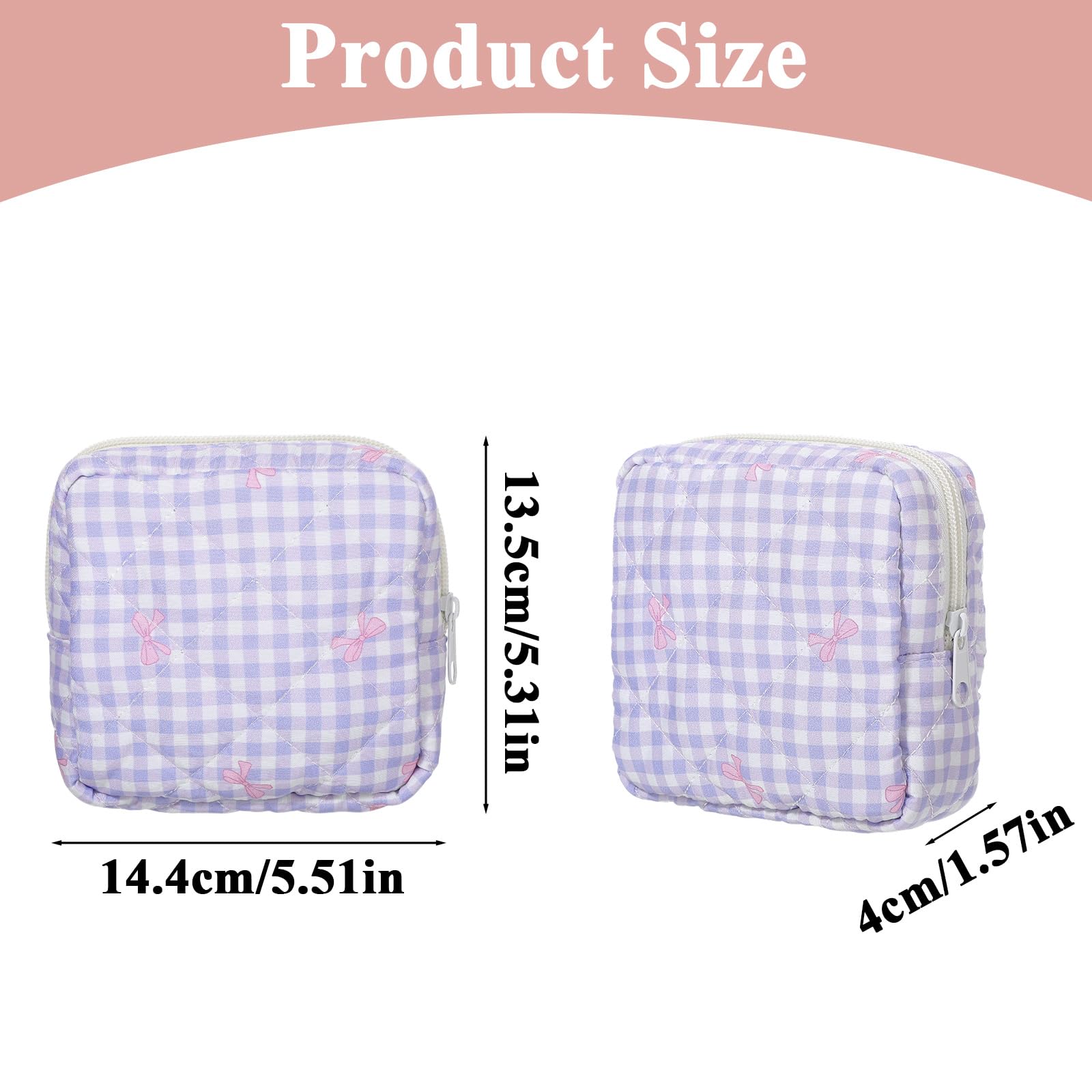 Yuanchu period bag side view in purple, slim silhouette fits in purses.