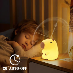YuanDian Capybara Night Light powered by long-lasting battery for all-night use.