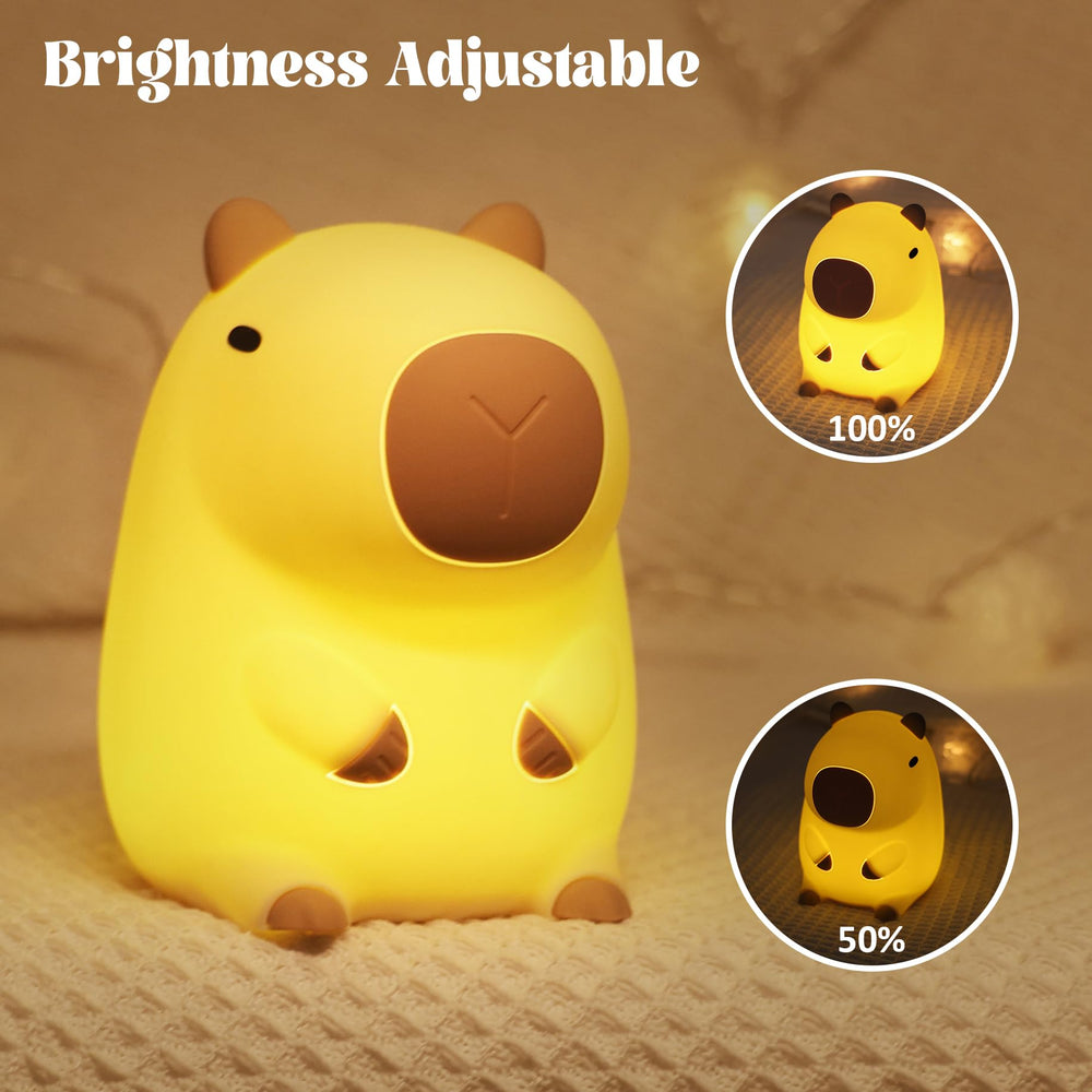 YuanDian Capybara Night Light compatible with USB charging for convenience.