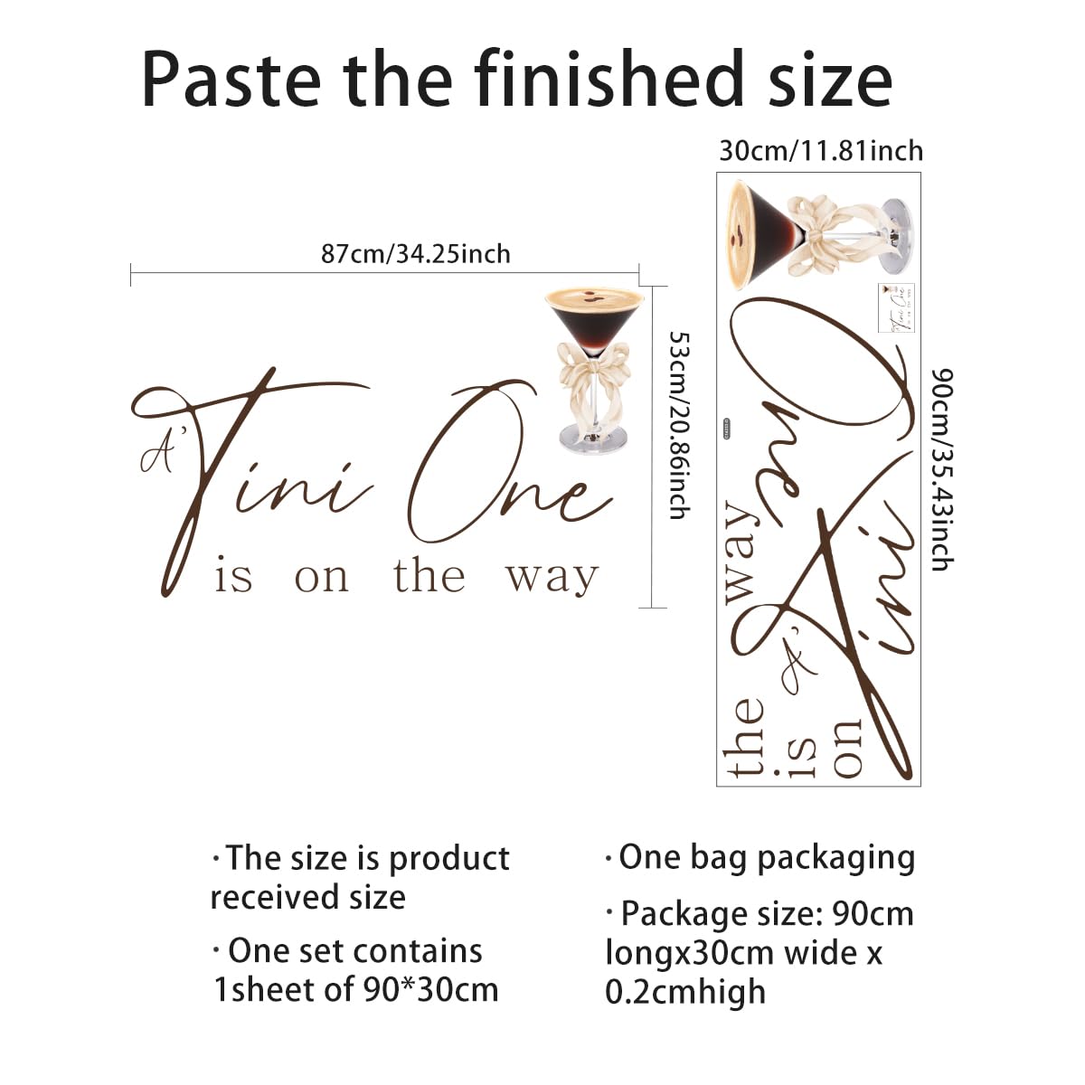 YUANY A Tini One Is On The Way decal forms a photo-ready baby shower background