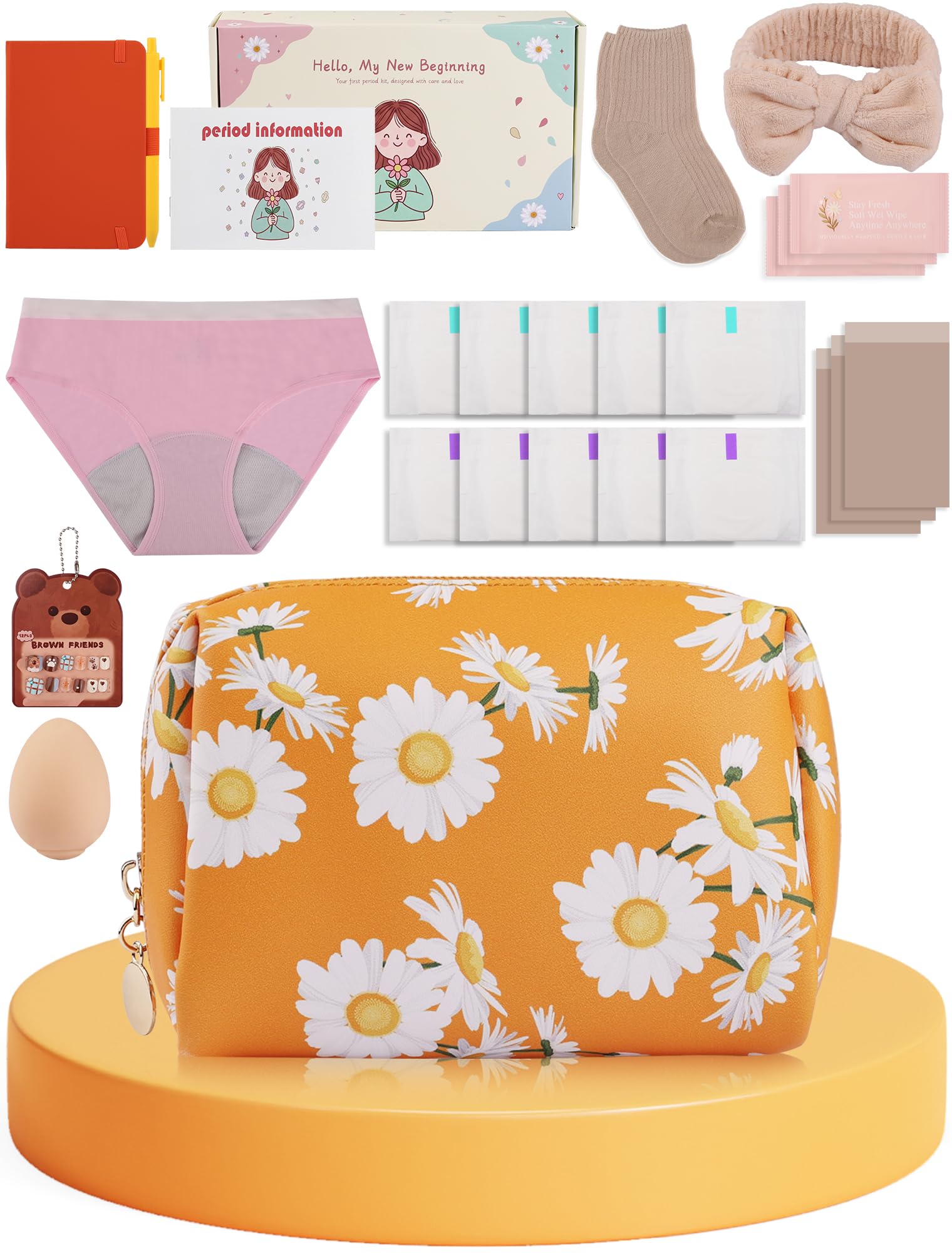 YuanYue first period gift kit box shown for discreet school and travel use.