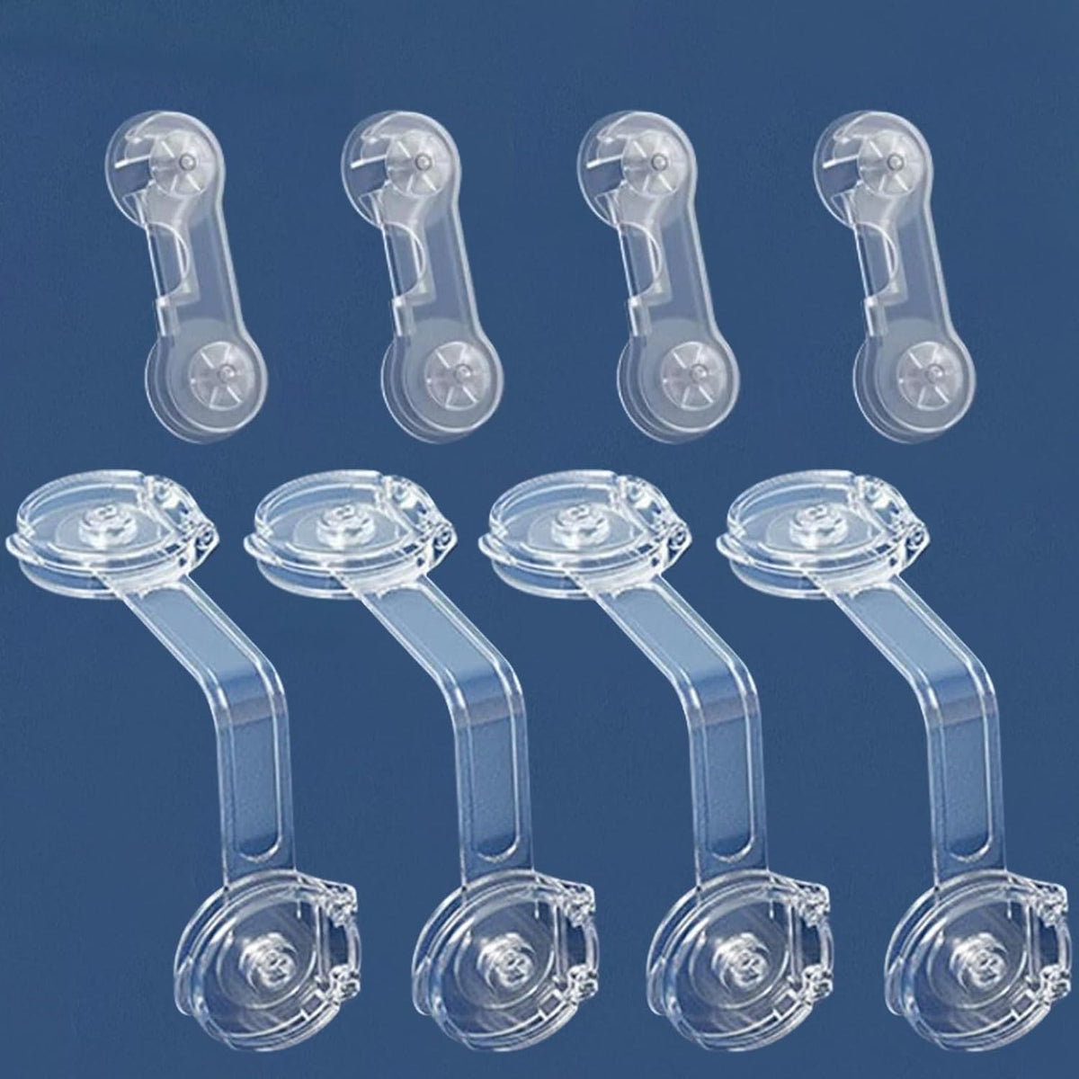 Yuentoen 8-pack child safety cabinet locks with adhesive straps for no-drill installation