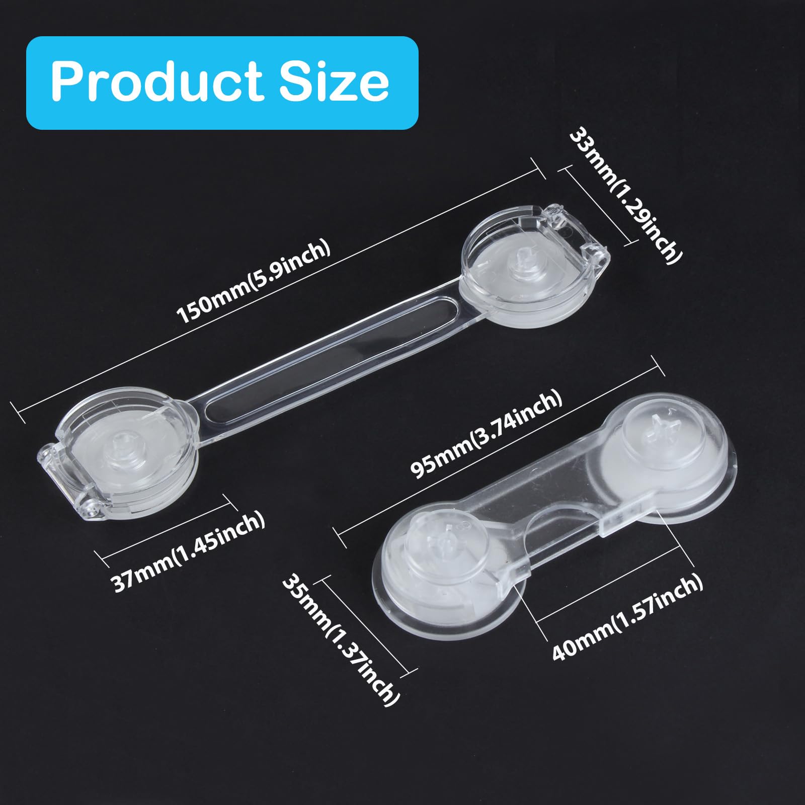 Yuentoen 8-pack includes four short and four long locks for flexible coverage
