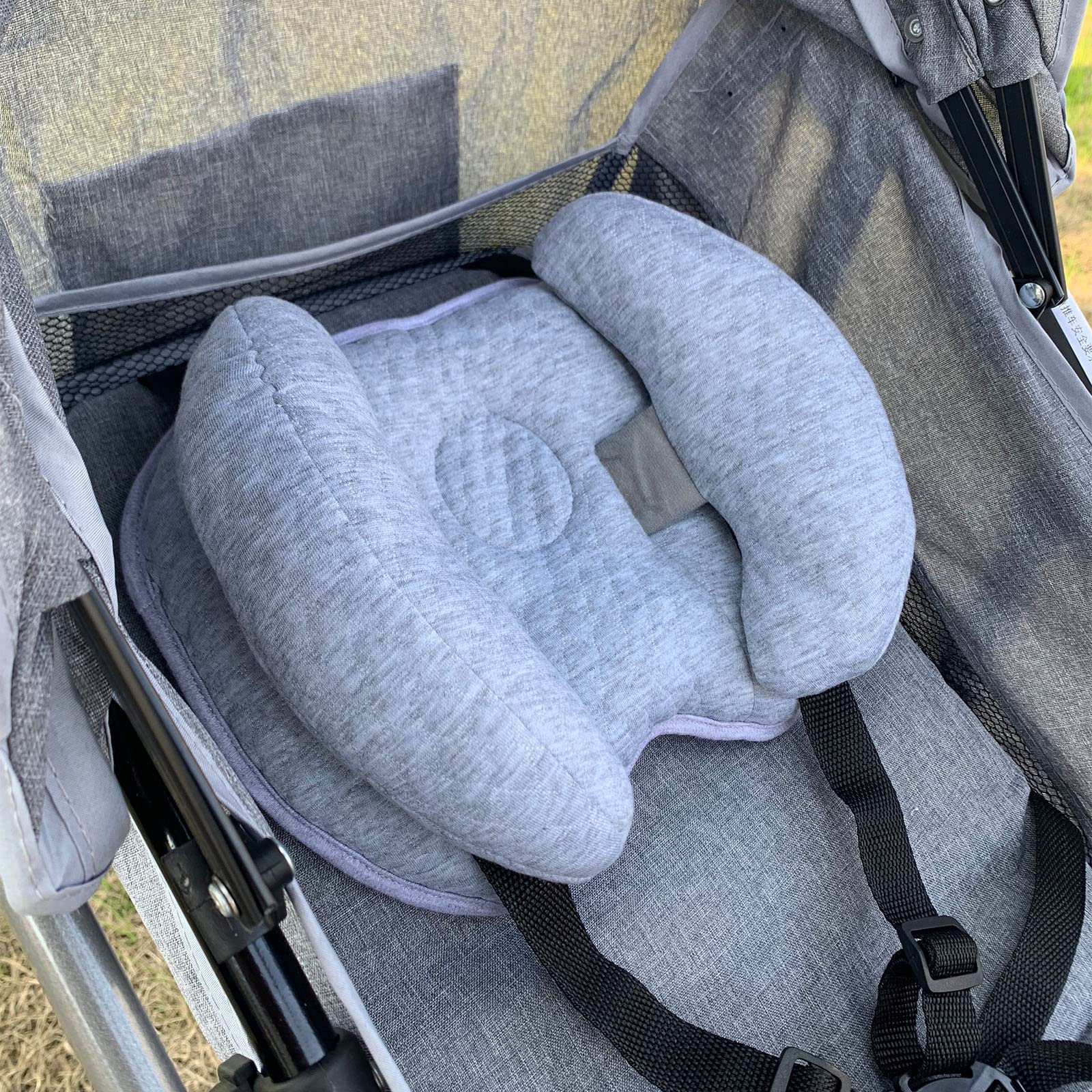 Yufiova baby neck head-support car seat insert provides secure fit during rides
