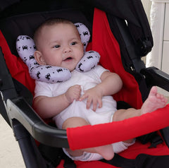 Yufiova Baby Travel Pillow provides head and neck support for on-the-go naps.