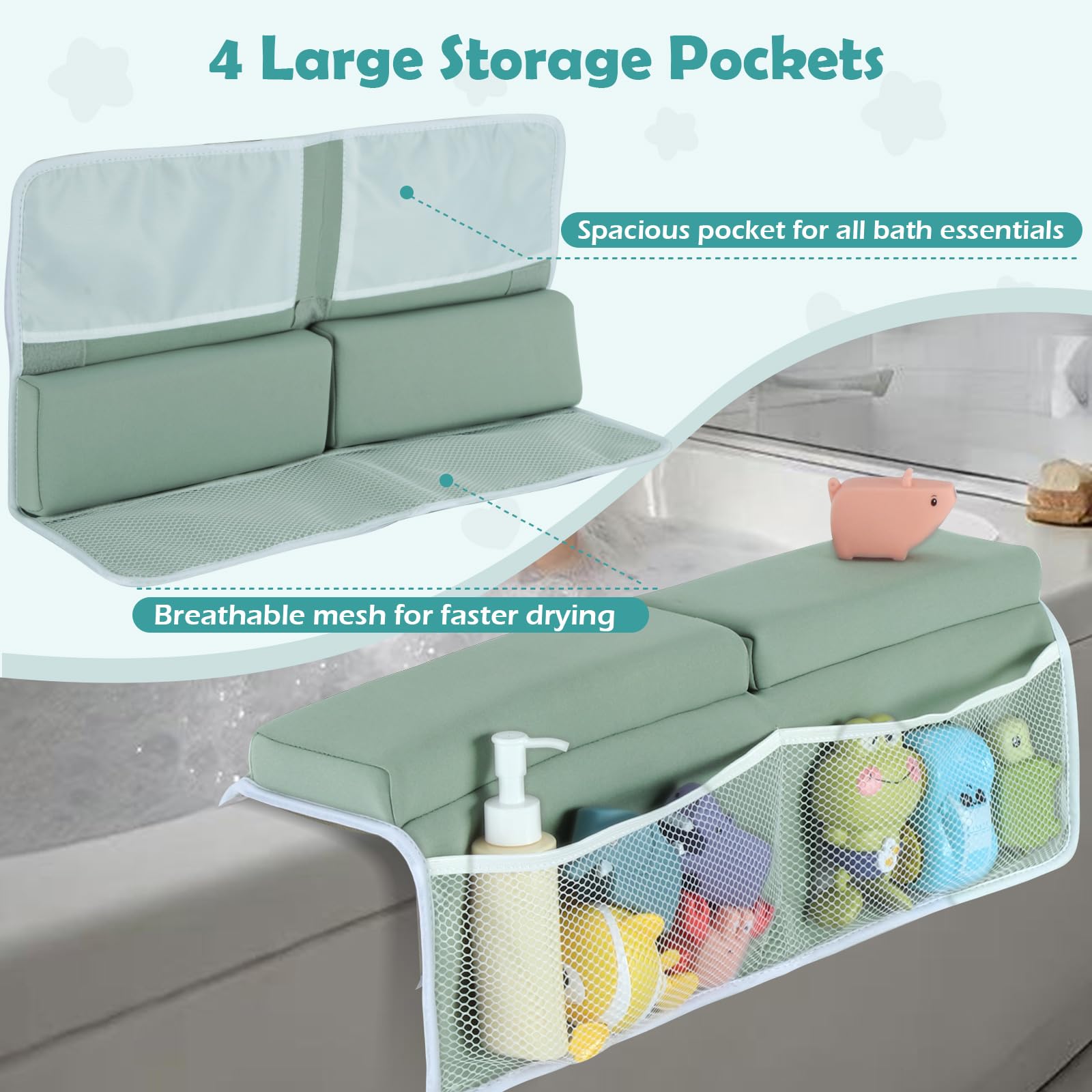 YUFIXO non-slip bottom keeps kneeler stable on bathroom floor