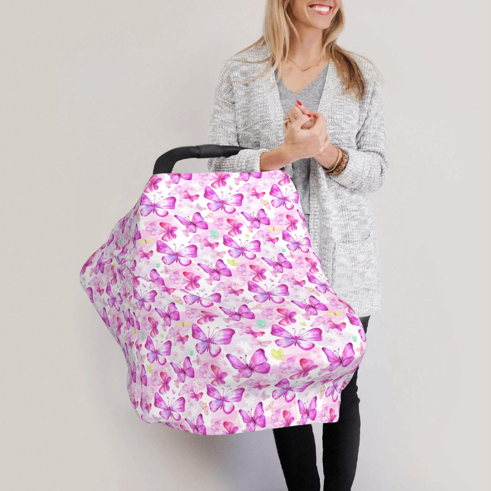 YUGUSNCH Butterfly high chair and shopping cart cover adds clean protection.