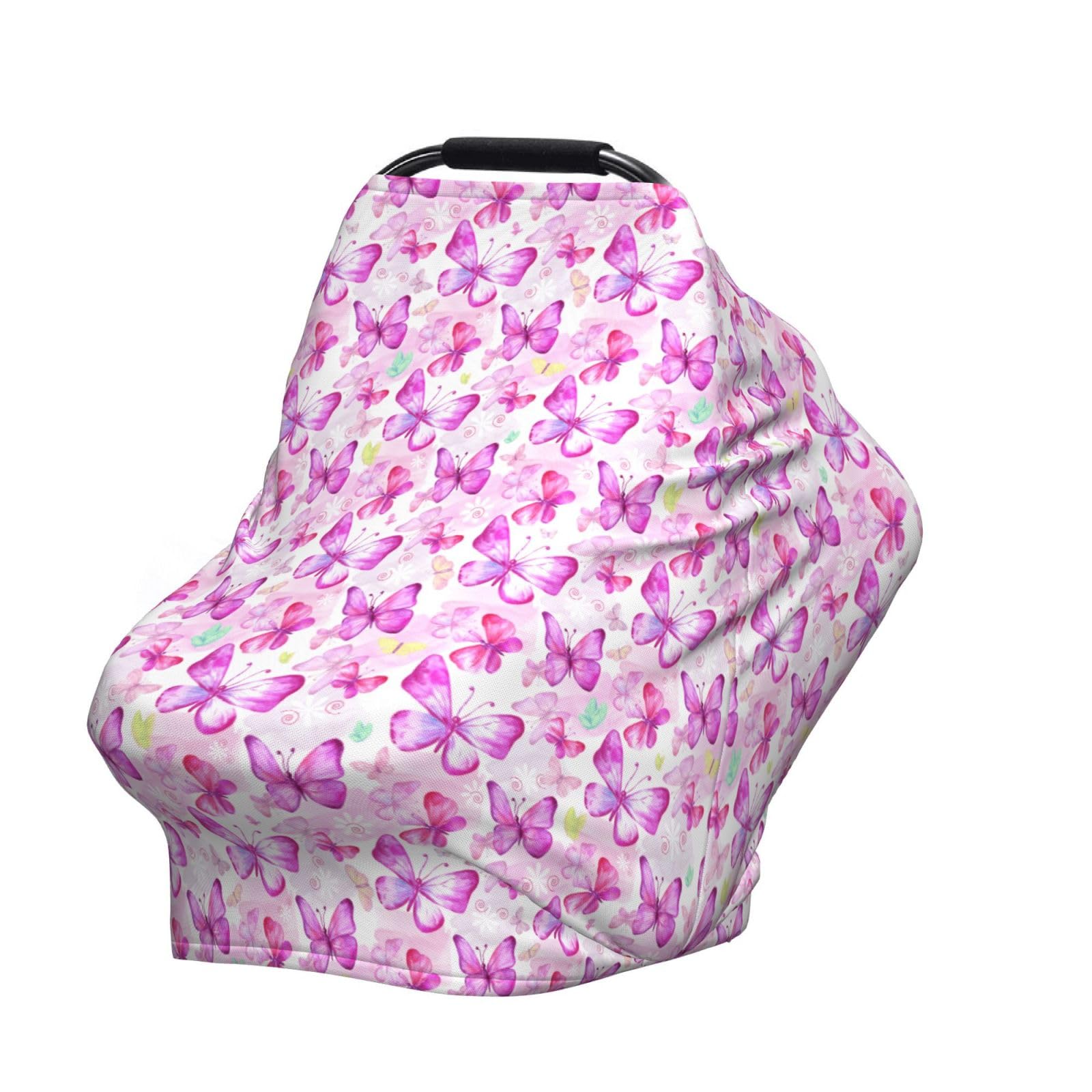 YUGUSNCH Butterfly multi-use cover used as car seat canopy and nursing shield.
