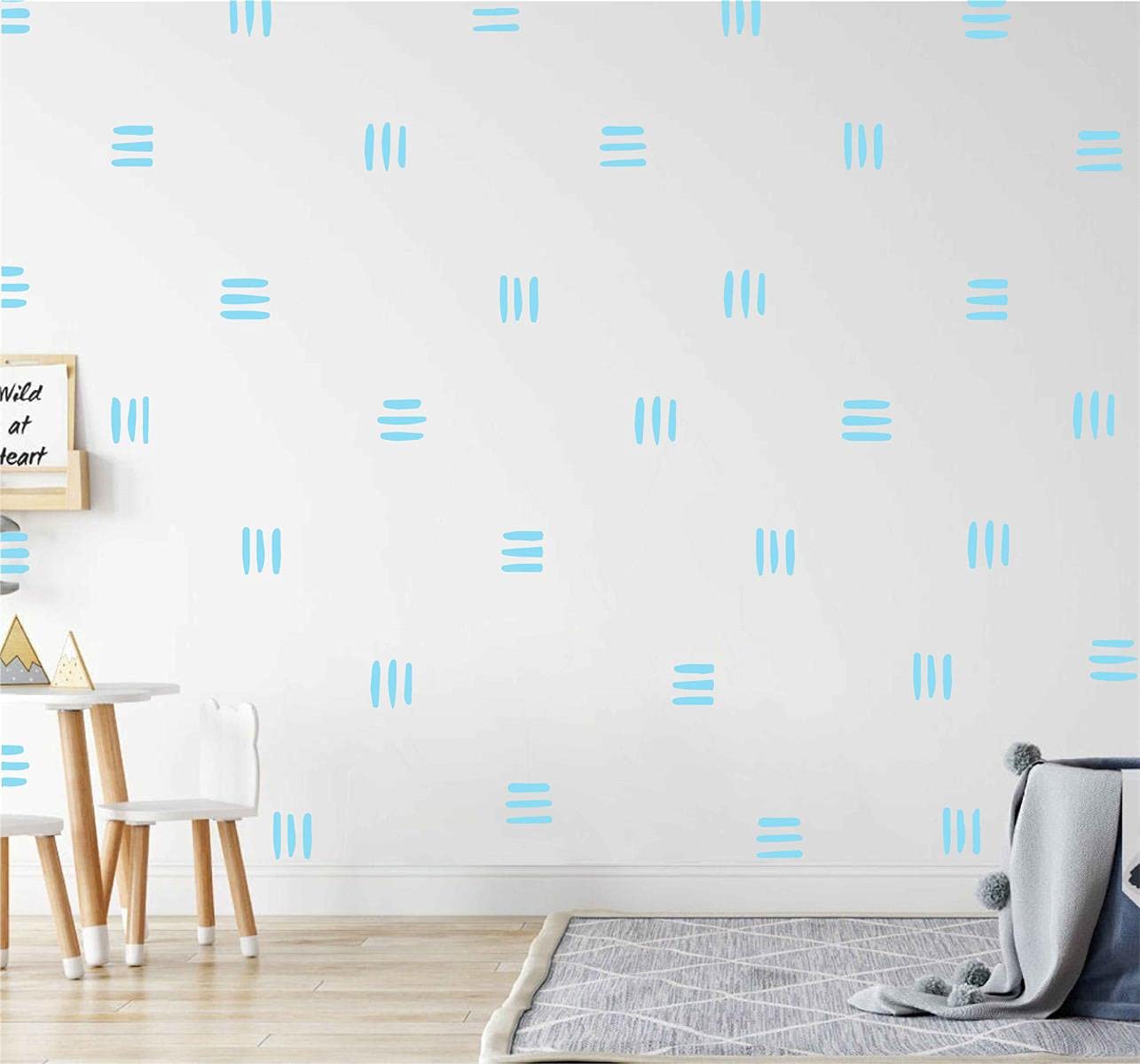 YUHASIDE blue nursery line wall stickers for a modern, cozy look.