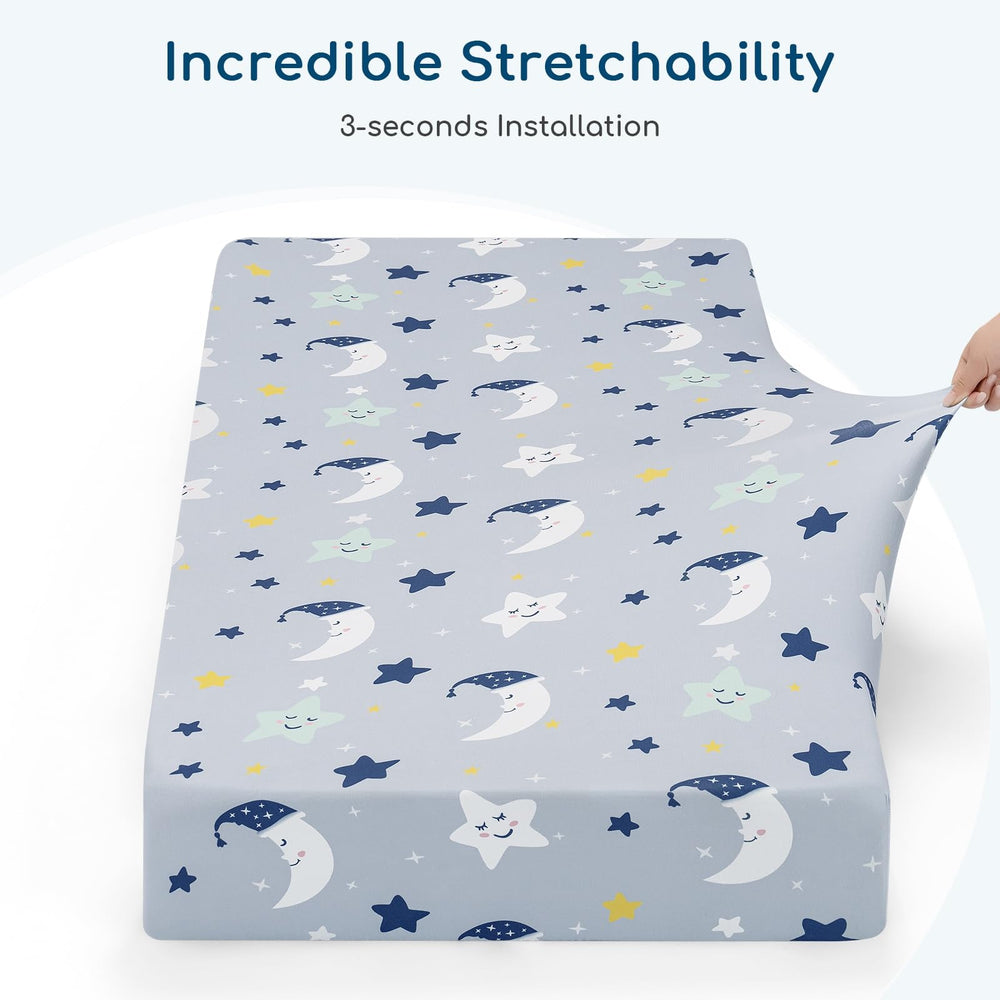 Yukkidds 52x28 fit keeps sheets flat on standard cribs.