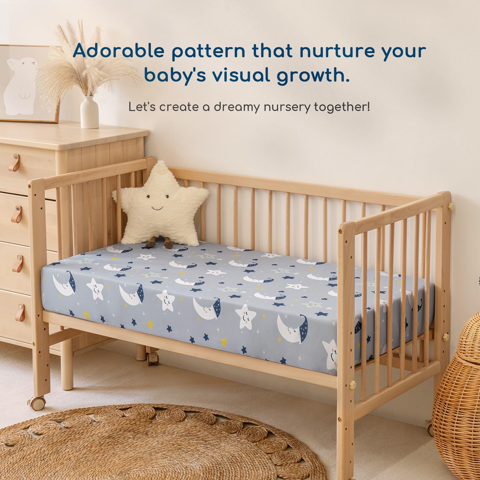 Yukkidds 2-pack crib sheets ready for easy nighttime swaps.