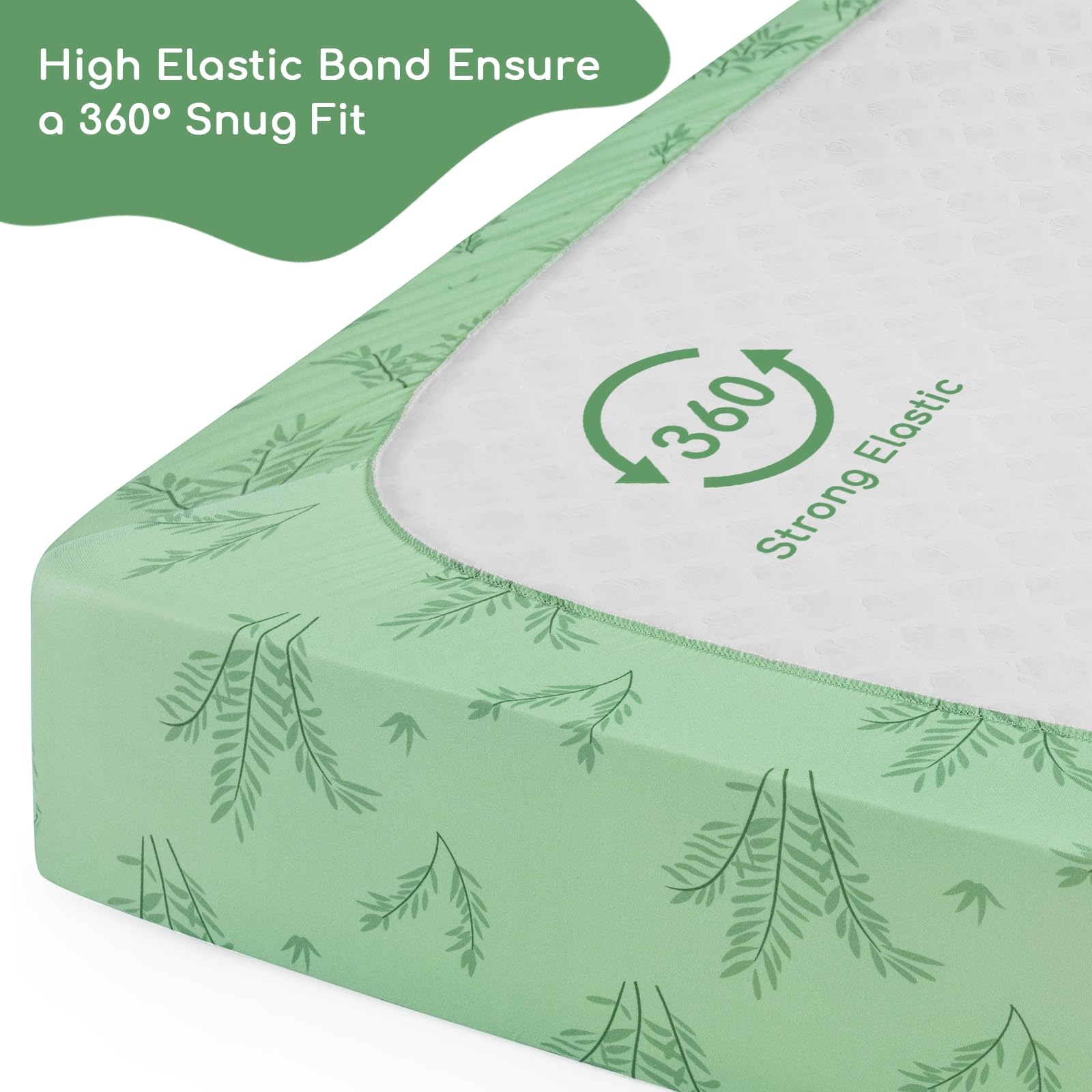 Yukkidds gift-ready packaging contains two mini crib sheets