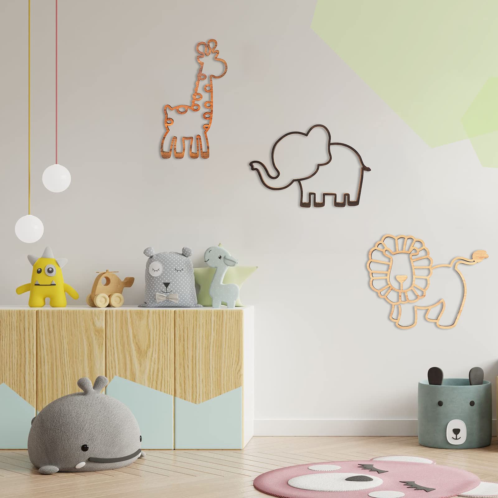 Yulejo safari wall decor baby owl panel, versatile wall display.