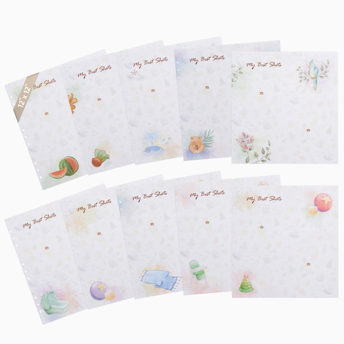 Yulka Crafts baby memory book extra pages with animal characters for playful keepsakes.