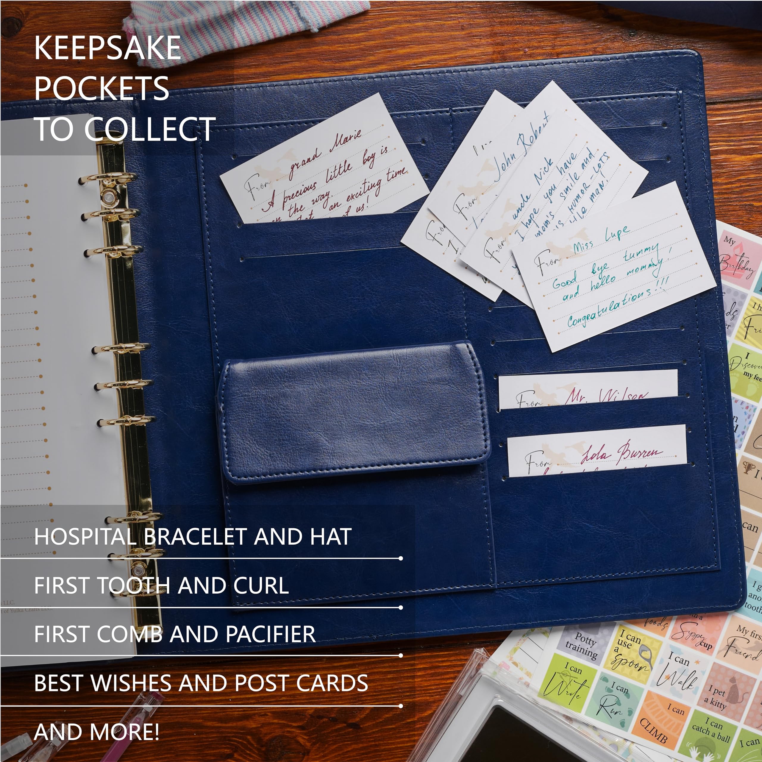 Yulka Crafts deep keepsake pocket—secure storage for hospital bracelet and mementos.