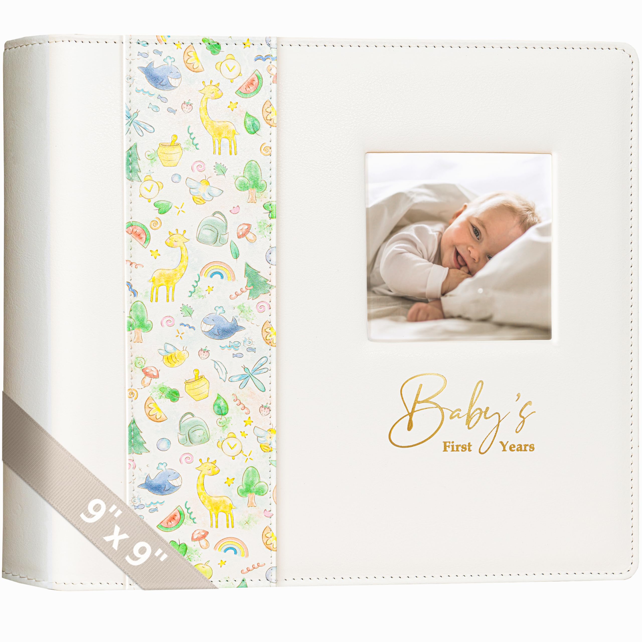 Yulka Crafts Keepsake Baby Memory Book cover shows durable faux leather and elegant design