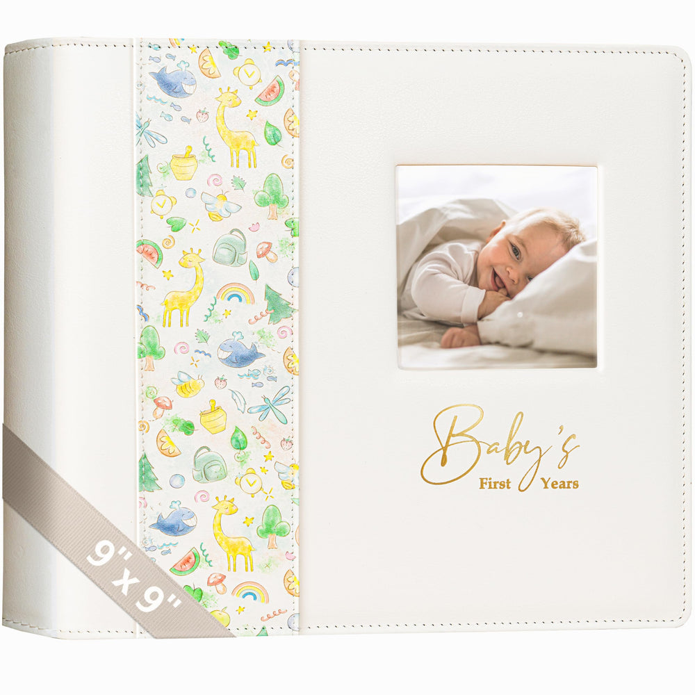 Yulka Crafts Keepsake Baby Memory Book cover shows durable faux leather and elegant design
