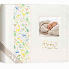 Yulka Crafts Keepsake Baby Memory Book cover shows durable faux leather and elegant design