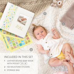 Yulka Crafts Keepsake Baby Memory Book rings illustrate expandable pages for memories