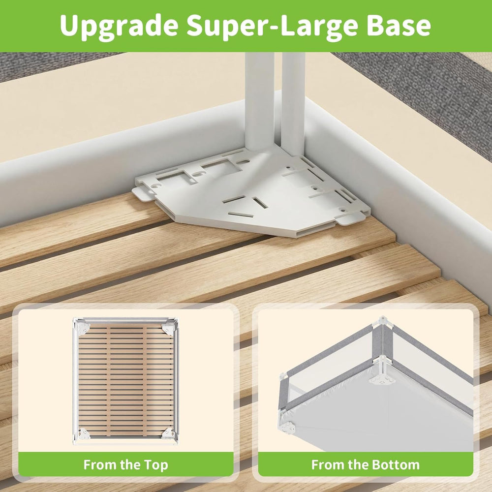 Yulongtengfei adjustable height of 12 inches adapts to mattress thickness.