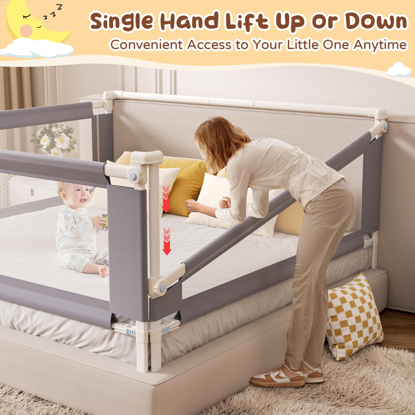 yulongtengfei sturdy-connector bed rail ensures stable setup and night-time security